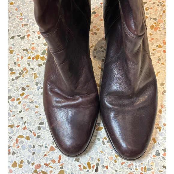 Sigerson Morrison Brown Leather Tall Cuffed Riding Boots Women's Size 8.5 narrow - Picture 7 of 10